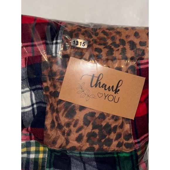 Aerie Plaid Patchwork Lounge Pants Leopard Print Sleepwear Women's XL - Picture 6 of 6